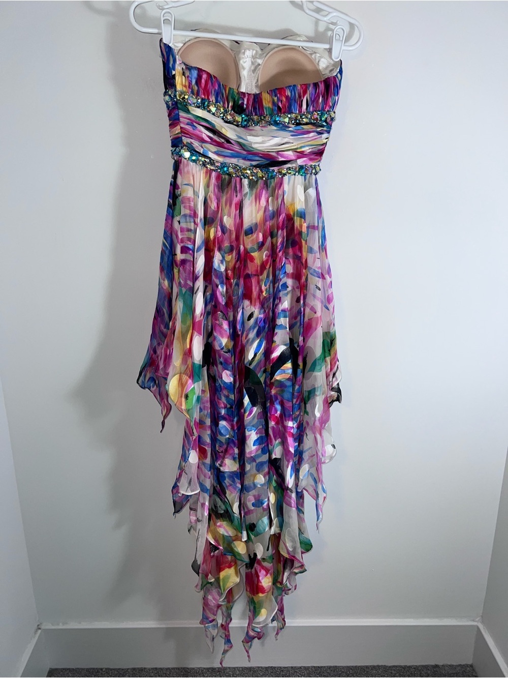 Vintage Lafemme colorful fairy ruffles silk dress size 2 - Picture 13 of 14